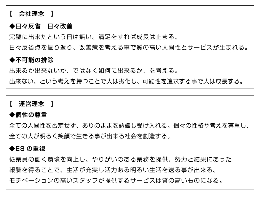 会社理念・運営理念